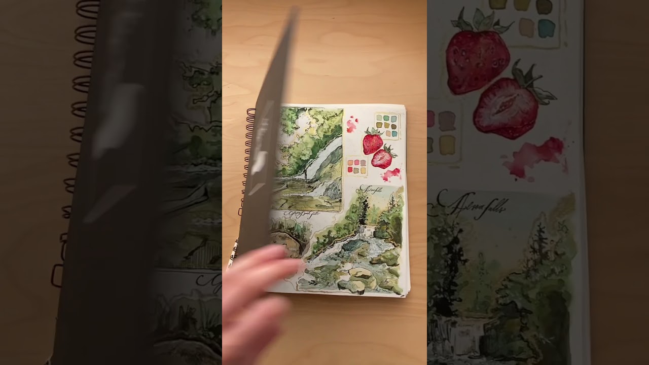 favorite sketches in each sketchbook! They feel like a storybook #watercolor #gouache #sketchbook