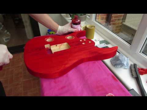 7 String Kit Guitar Build - Part 2 - Oiling Fretboard and First coats of dye