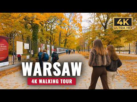 Fall in Warsaw Never Looked So Beautiful - 4K Walking Tour - Poland
