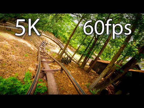 Dahlonega Mine Train front seat on-ride 5K POV @60fps Six Flags Over Georgia