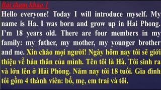 Viết đoạn văn giới thiệu bản thân bằng Tiếng Anh đơn giản nhất.