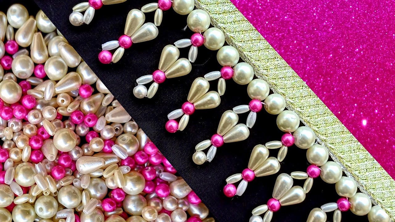 Using the technique I taught you, do the bead embroidery.#DIY💫💫💫