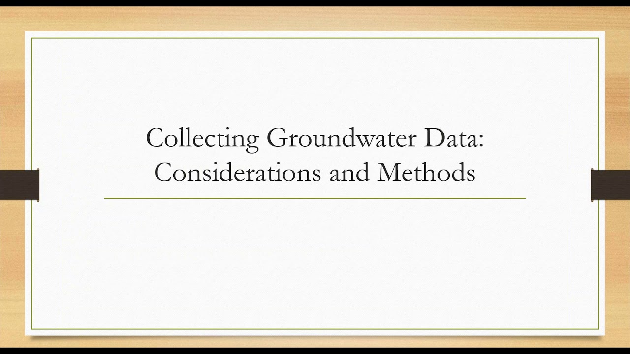 Groundwater Database Management