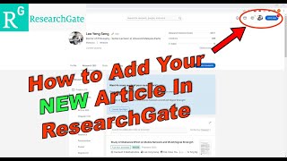 How to Add Article In ResearchGate