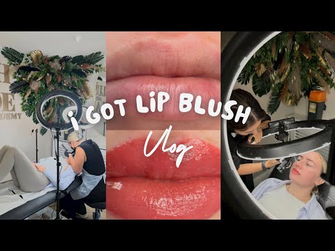 I got LIP BLUSH 👄 | PMU tattoo lip blush process | vlog