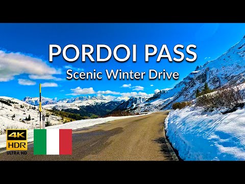 🇮🇹 4K Driving the Pordoi Pass in Italy | DOLOMITES ITALY | #scenicdrive #italianalps #dolomites
