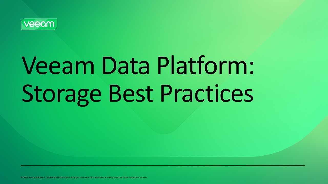 Veeam Data Platform — Backup Storage Best Practices video