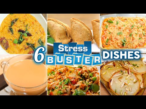 6 Stress Buster Recipes | How To Make Samosa | Dal Khichdi | Chai | Tawa Pulao | Margherita Pizza