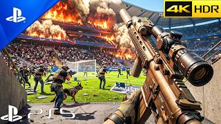 FOOTBALL STADIUM TERROR ATTACK | Realistic Ultra Graphics Gameplay Call Of Duty MWIII 4K60FPS