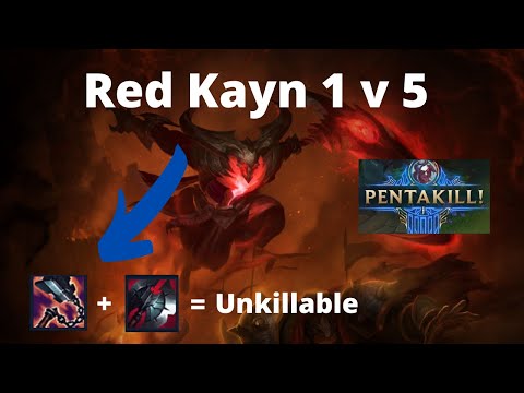 Red Kayn in Jungle 1 v 5 Easy carry Best moments