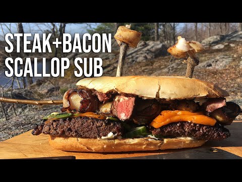 STEAK 'N BACON SCALLOP SUB | Recipe | BBQ Pit Boys