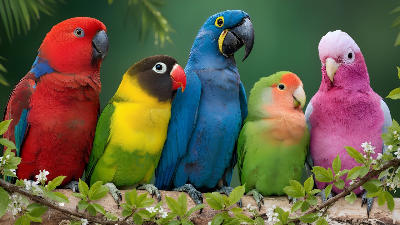 World's Most Beautiful Parrots 🦜 Relaxing Bird Sounds for Deep Stress Relief & Healing Nature 🌿 Calm