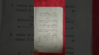 Question paper B tech civil engg 4th semester (structure analysis 2)