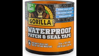 Gorilla Waterproof Patch & Seal Tape 10' x 4 Black roof repair leak prevention 06-02-2020