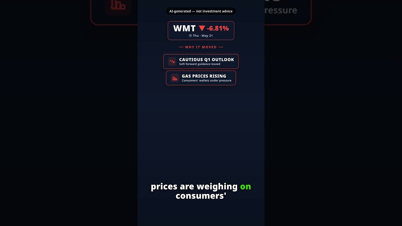 Why Is Walmart Stock Sinking Today? WMT -6.81% (May 21) — Cautious Earnings Outlook