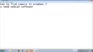 how to find camera in windows 7