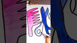 ✂️ Easy Scissors Drawing for Kids | Step-by-Step Drawing & Coloring ✏️🎨#shorts #KidsDrawing #viral