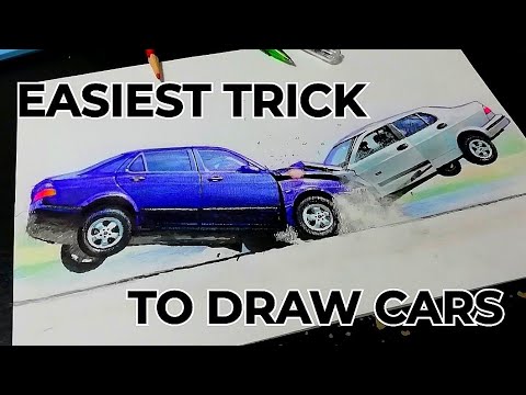 How to draw ANY car in 3 simple steps - TRY THIS. Car crash drawing