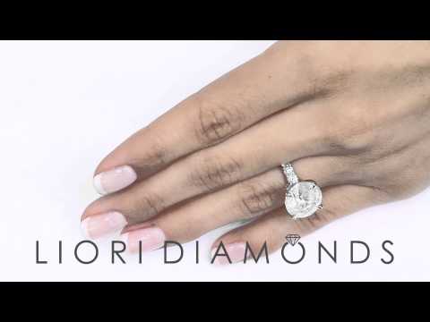 ER-SOLD-122 - 9.06 Carat F-I1 Certified Natural Round Diamond Engagement Ring 18k White Gold