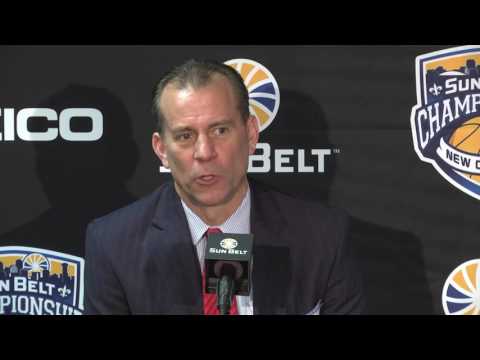 2017 Sun Belt Conference Men's Basketball Championship Press Conference Troy vs Texas State