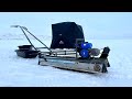 Video Thumbnail for Coolest Ice fishing Machine! Hard Hitting Walleyes