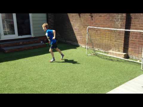 Sammy Dodger does crossbar challenge.