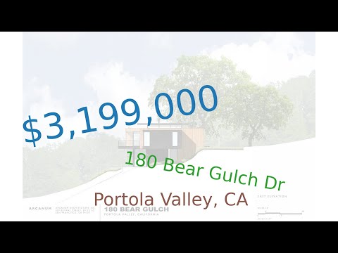 $3,199,000 home for sale in Portola Valley, CA (180 Bear Gulch Dr, 94028)