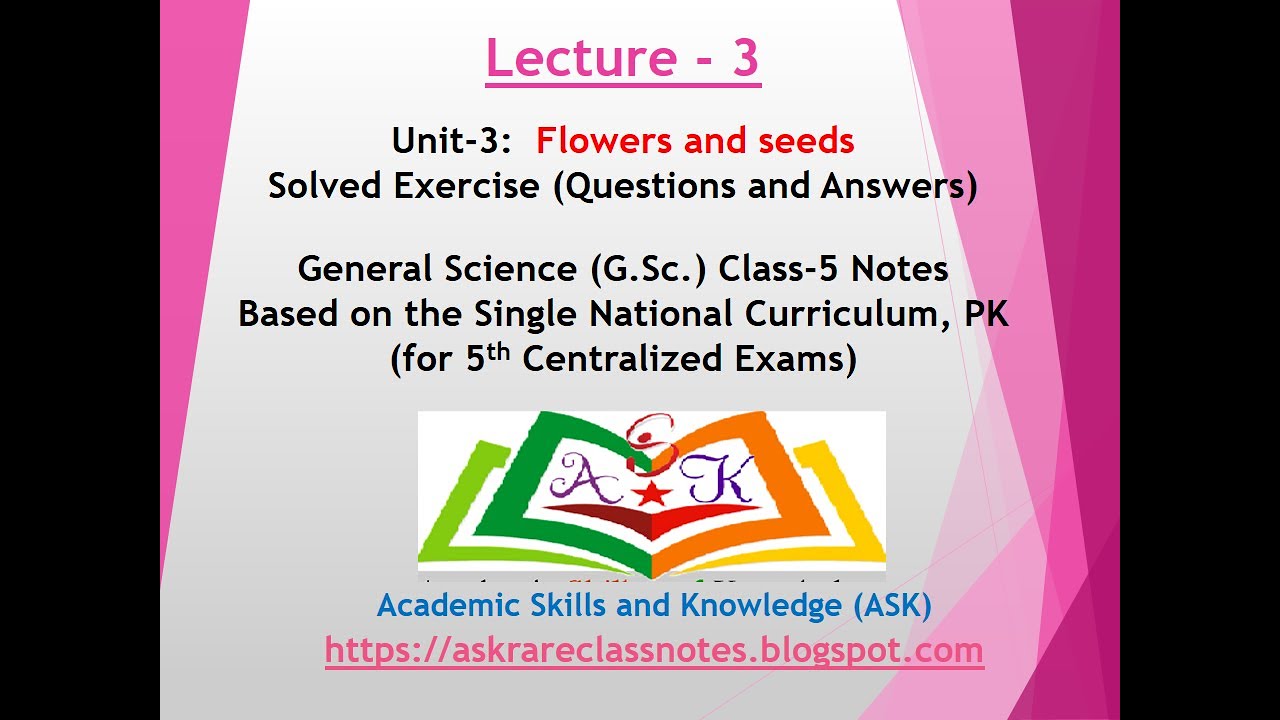 Lecture-3: Unit-3 Flowers and Seeds