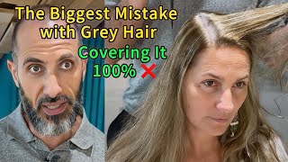 ⚠️ The Biggest Mistake with Grey Hair ⚠️ ..... Covering It 100% ❌