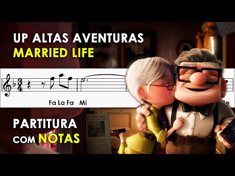 Married Life - Up | Partitura com Notas para Flauta Doce, Violino | Tutorial