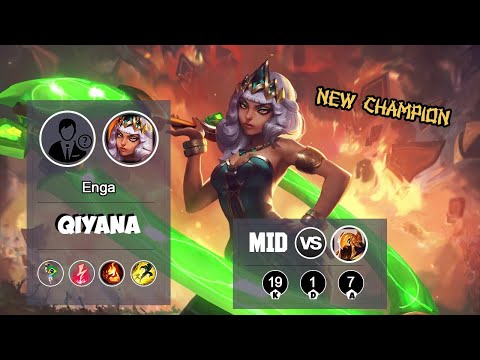 NEW CHAMPION QIYANA PLAYED MID BY CHALLENGER ENGA VS AZIR | LOL | S9 LAS Challenger - Full Gameplay