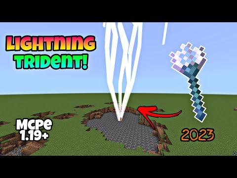 ✔MCPE HOW TO MAKE A LIGHTNING TRIDENT !! ( COMMAND BLOCK CREATION )