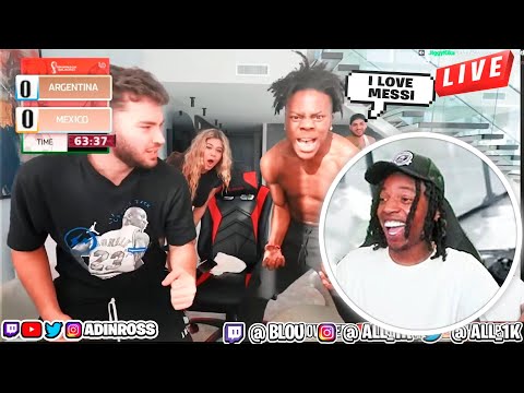 BLOU REACTS TO ISHOWSPEED & ADIN ROSS REACT TO MESSI SCORING IN THE WORLD CUP ⚽