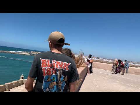 Walk through Medina and Kasbah, Tangiers overlooking beaches on the Mediterranean.