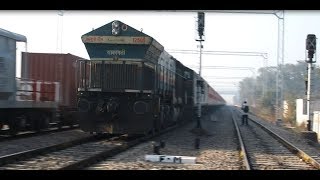 preview picture of video '[IRFCA] SBI WDG4 led Legendary Ashram Express rushes past at Max Speed !!!'