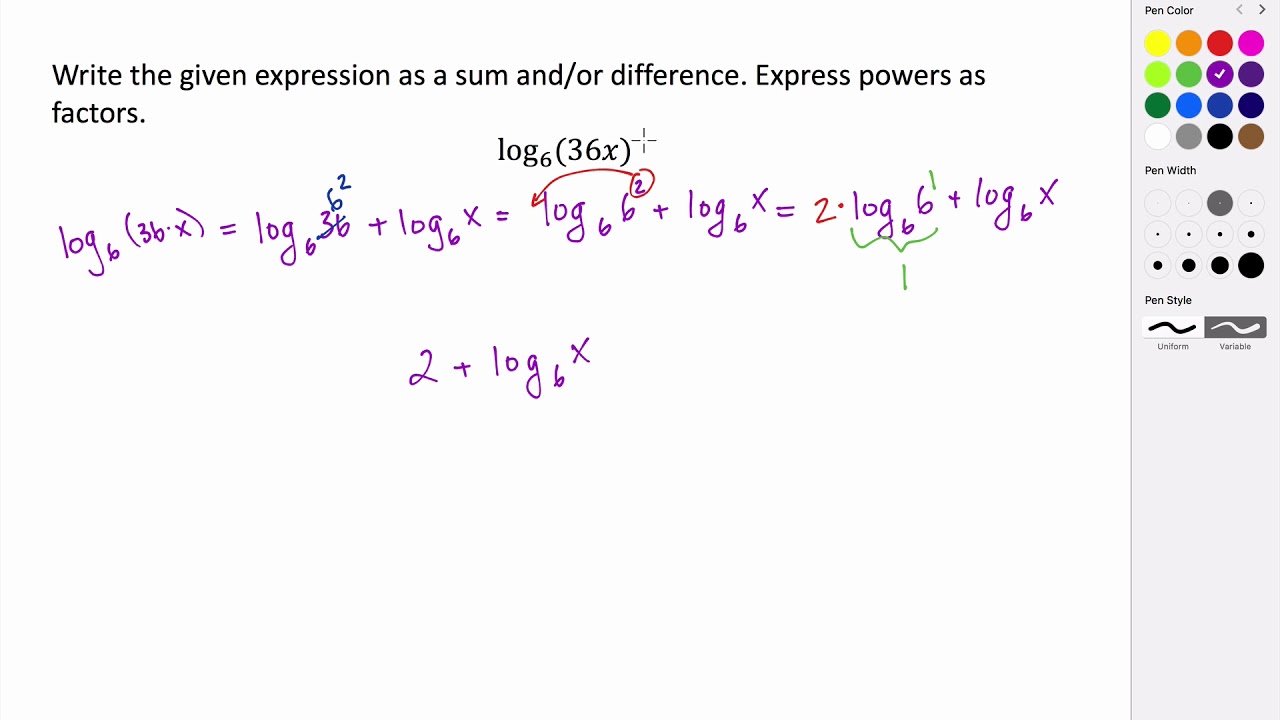 Evaluating and Simplifying Logarithmic Expressions