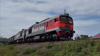 Тепловоз 2М62-0834 со сборным грузовым поездом