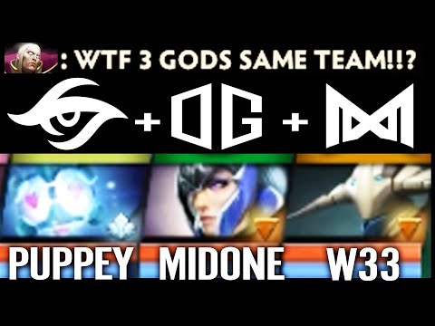 W33 Sven Mid + Midone Puppey! WTF 3 GODS SAME TEAM 100% Destroy Pub Nigma Secret OG Dota 2 Pro Build
