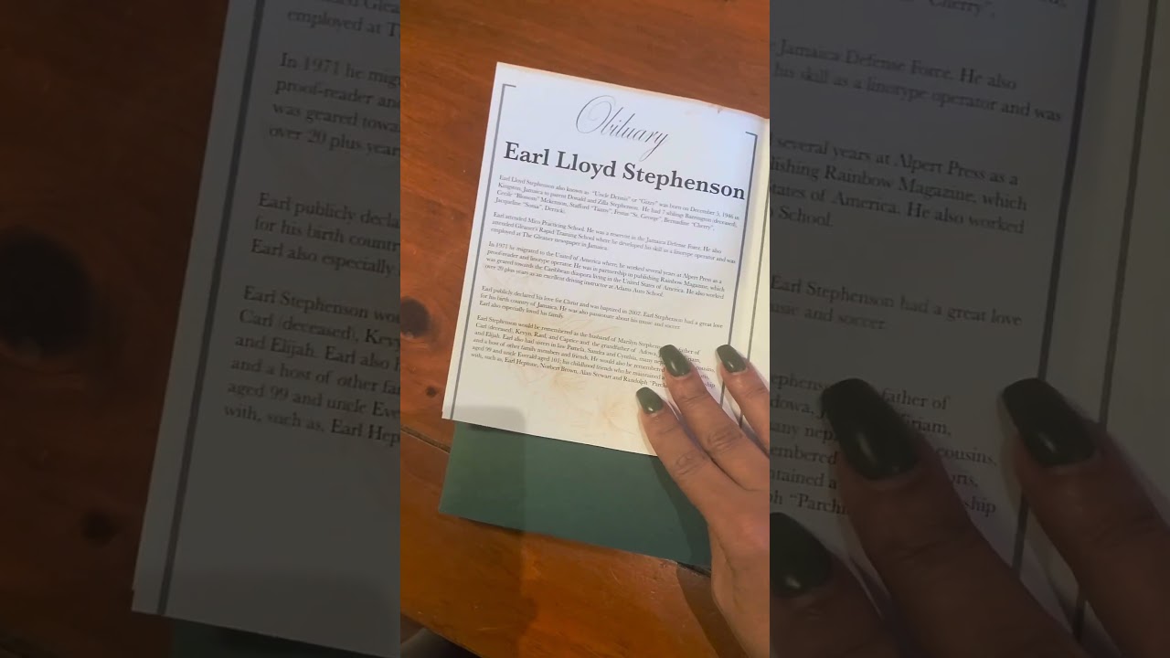 Single Sided, cross-fold funeral program