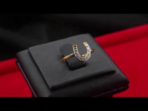 TELEIOS LUXE 18K GOLD 0.07CT DIAMONDS HORSE SHOE STYLE RING - 6.5 US - TL0000037