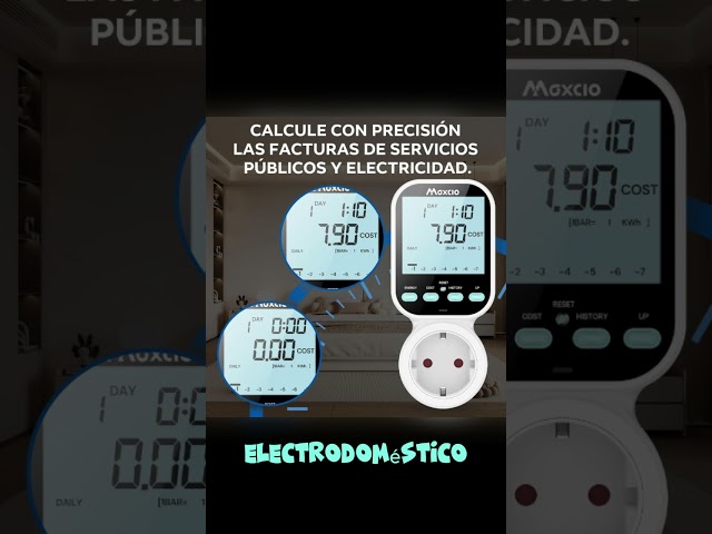 Vídeo relacionado con Maxcio Medidor de Consumo de Energía, enchufe de ahorro energético con pantalla LCD retroiluminada, 7 Modos Medidor de Consumo Electrico con Protección contra Sobrecarga, Nuevo Estilo