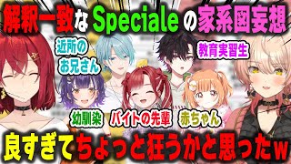 Specialeメンバーへの家系図妄想が解釈一致な上に解像度も高いアンジュとニュイ【七瀬すず菜/早乙女ベリー/雲母たまこ/酒寄颯馬/渚トラウト/切り抜き】