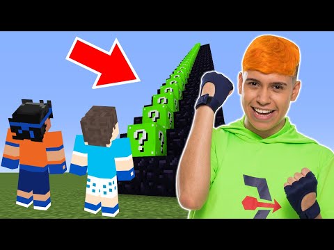 ¿Robin Hood con suerte? ¡Escalera gigante de Lucky Block verde en Minecraft!
