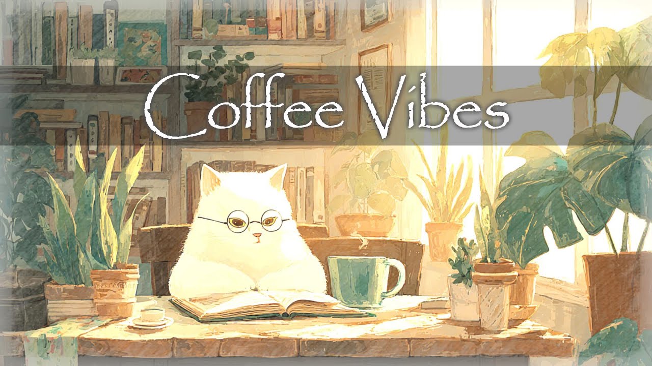 【カフェ】めがね猫と一緒 カフェ音楽 -Cafe time with white cat-《1hours》【ジャズ ボサノバ/Jazz Bossa Nova Music/ボーカル/作業用BGM】