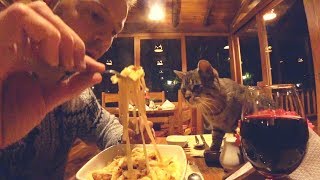 Spaghetti date with Peruvian cat 🇵🇪
