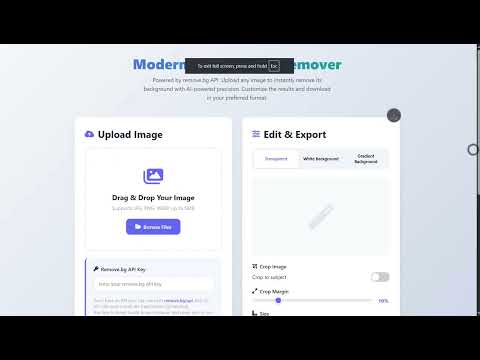 Modern Image Background Remover Using Html Css And Javascript With Source Code