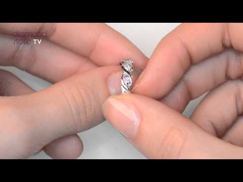 FET30 RUY - 18K White Gold Diamond and Pink Sapphire Ring 0.08ct