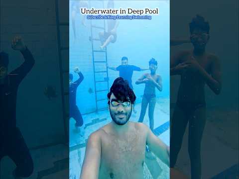 Deep Pool Challenge: Touching the Bottom with Fellow Swimmers 🏊🏻 #swimming #deepwater #underwater