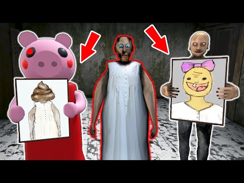 Granny vs Grandpa vs Piggy - funny drawing lesson - funny horror animation parody (p.183)