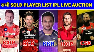 IPL 2021 - All Sold Player List, RCB, CSK, KXIP, KKR, Purchase Player List IPL 2021 Auction